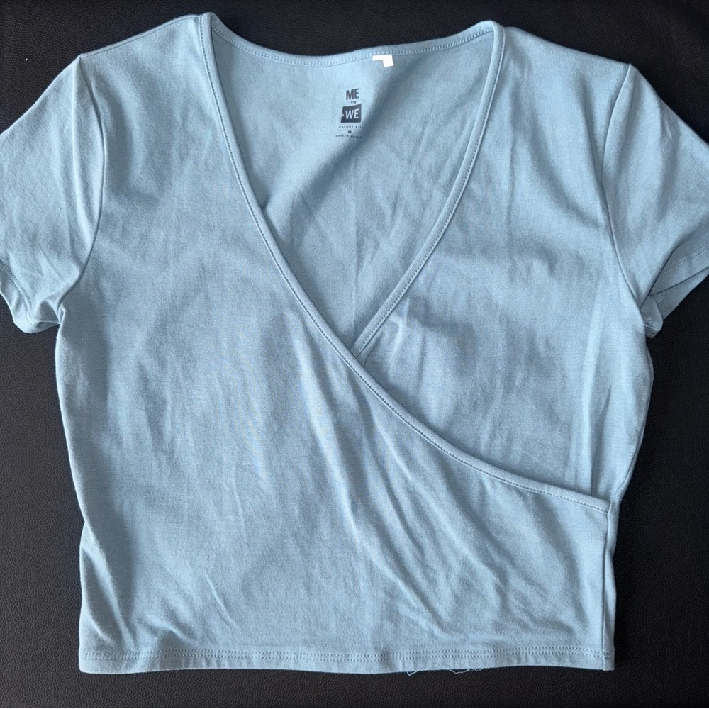 NWOT! PacSun - Me to We - Faux Wrap Top - Light Blue, Medium